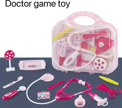 12-Delige Dokters Speelgoedset voor Kinderen – Inclusief Stethoscoop, Thermometer, Spuit & Meer – Draagbare Koffer – Dokter Speelgoed voor Jongens en Meisjes – Educatief Rollenspel – Roze