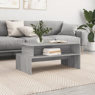 vidaXL - Salontafel - 90x55x42,5 - cm - bewerkt - hout - grijs - sonoma - eikenkleur