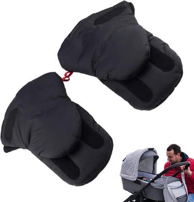 Kinderwagen Handwarmers - Baby Accessoires - Wandelen Buiten - Extra Dikke Fleece - 20x25cm - Zwart