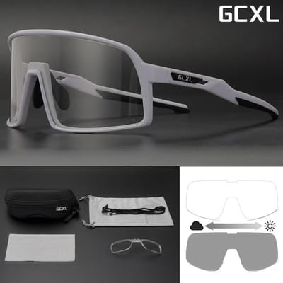 Lunettes de Sport Photochromiques pour Vélo Protection UV Activités de Course en Plein Air Lunettes de Cyclisme Lunettes Masque UV400 pour Vélo Tout-Terrain Lunettes GCX Utilisation Pratique