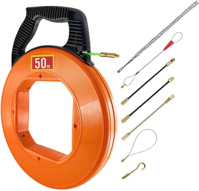 Kabelintrekhulp 50 m - Multifunctionele Kabeltrekhulp met Geleidingsveren en Kunststof Behuizing