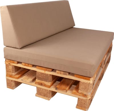 Palletkussens set strak Mokka 120x80x10 cm