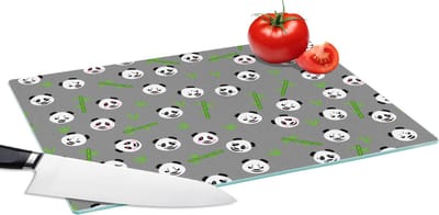 Glazen Snijplank - 39x28 - Panda - Bamboe - Design - Snijplanken Glas