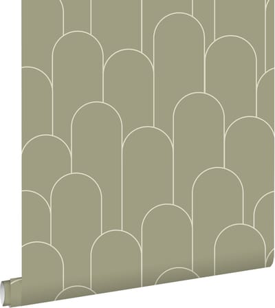 ESTAhome behang art deco motief kakigroen - 50 x 900 cm - 139655