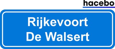 Hacebo - Plaatsnaam Sticker - 29x10 CM - Rijkevoort De Walsert sticker - Verkeersborden sticker - grappige cadeaus - Rijkevoort De Walsert