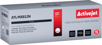 ActiveJet ATL-MX812N tonercartridge voor Lexmark-printers; Vervanging Lexmark 62D2000; Opperste; 6000 pagina's; zwart.