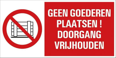 Pickup - Geen goederen plaatsen - conform NEN-EN-ISO 7010 bord 30x15 cm