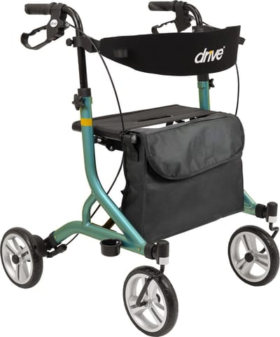 Rollator Nitro SL - Ultra lichtgewicht - Opvouwbaar - Semi-soft banden - Slechts 5,5 kg - Blauw - Inclusief stokhouder, rugsteun en tas - Gewicht vergelijkbaar met carbon - SuperLight - Drive Devilbiss Healthcare