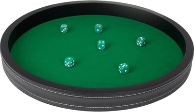 Dobbelsteenbak - Dobbelbak - Spelplezier - Gevoerd met vilt - 40 cm - Groen