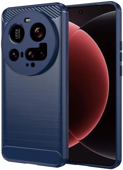 Hoesje geschikt voor Xiaomi 15 Ultra - Techsuit Carbon Silicone Back Cover - Blauw