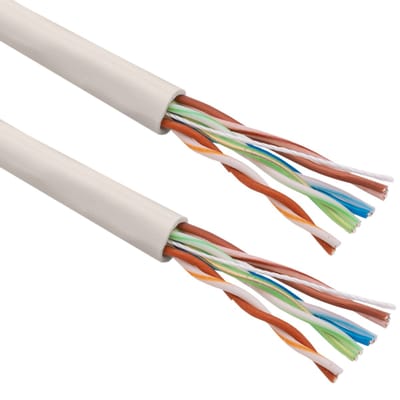 BeMatik - 305 m flexibele grijze Cat.5e UTP ethernet netwerkkabelhaspel