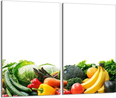 TMK ArtDeko - Glasbeschermplaat voor Fornuis - 2x30x52cm - Groentenmotief