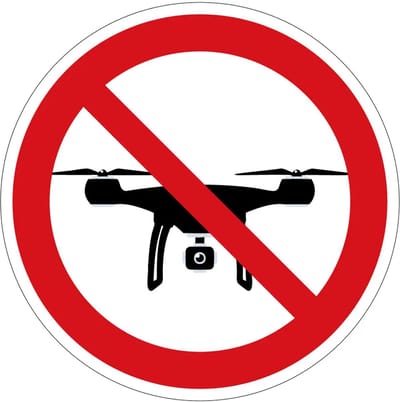Drones verboden verbodssticker | 10 cm