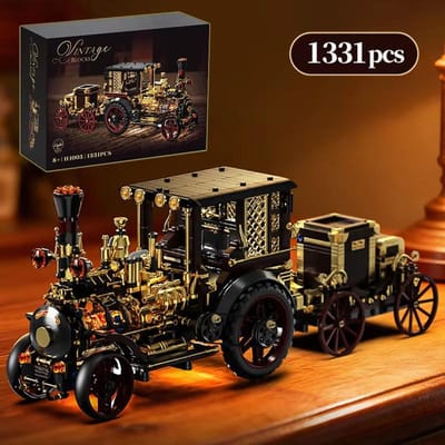 Hoge Kwaliteit 1331 Stuks Hoge Kwaliteit Retro Hoge Kwaliteit Stoom Hoge Kwaliteit Auto Hoge Kwaliteit Bouw Hoge Kwaliteit Blokken Hoge Kwaliteit Set, Complex no box brown