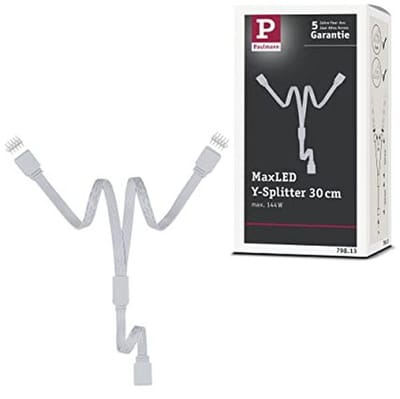 Y-splitter 1 op 2 voor LED strip - 30 cm max. 144 Watt - Wit kunststof
