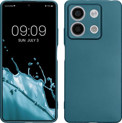 kwmobile telefoonhoesje geschikt voor Xiaomi Redmi Note 13 5G - Hoesje voor smartphone - Back cover in Metallic carabisch blauw