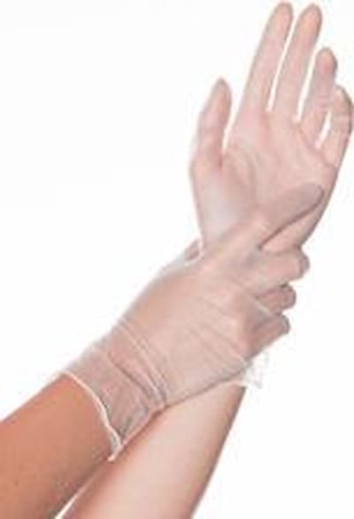 HYGOSTAR vinyl handschoen gepoederd 'CLASSIC' - maat L - wit - 100 stuks