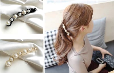 Haarklemmen - Hairpin - Haarclip - Haarspeld - 10.5x1.7cm - Set van 2Stuks - Parel
