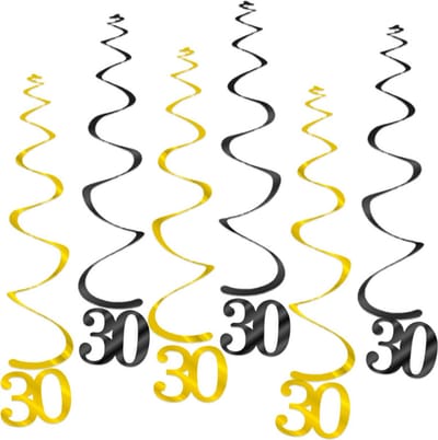 BTH – Slingers – Verjaardag Versiering – Feestversiering - 30 Jaar - Slinger – Decoratie - Feest Artikelen - Zwart Goud