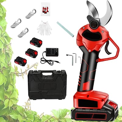 Elektrische Snoeischaar - Draadloze Takkenknipper - Boomtakken Snoeien - Borstelloze Motor - 40mm Snijbereik - Rood