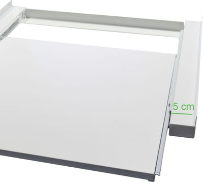 Scanpart tussenstuk voor wasmachine en droger met werkblad - Ideaal voor zwaardere warmtepompdrogers - Geschikt voor AEG Bosch LG Miele Samsung Siemens Zanussi Whirlpool - Stapelkit - Universeel