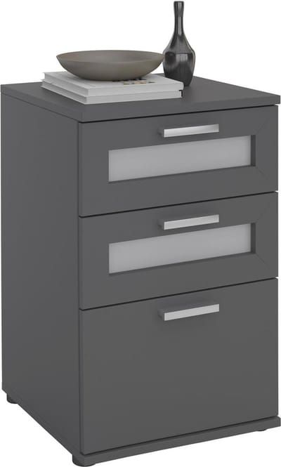 Nachtkastje met 3 lades voor boxspringbed - trendy grijs design