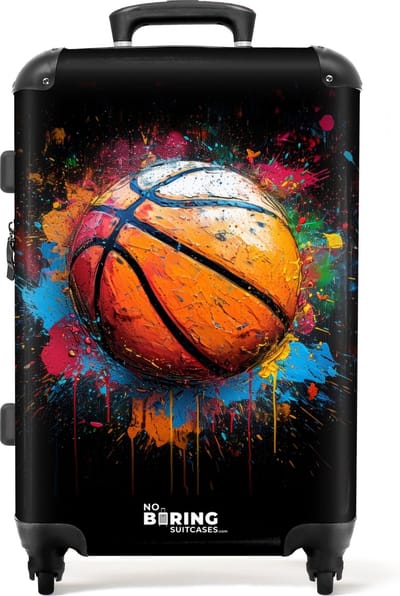 NoBoringSuitcases.com® - Kinderkoffer jongen - Basketbal koffer - Trolley kind jongens - 20 kg bagage