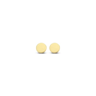 New Bling 9NBG-0098 – 14 Karaat Gouden Ronde Oorknopjes – 3 mm – Gladde Oorstekers – Cadeau voor Dames