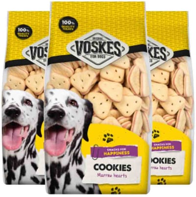 Voskes Hondensnacks Merg Hartjes - 3 x 750 gr - Voordeelverpakking