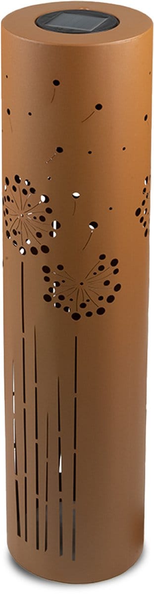 UNUS® Solar lamp tuin buiten paardenbloem roestbruin groot 80 cm - Buitenlamp - Buiten Lantaarn