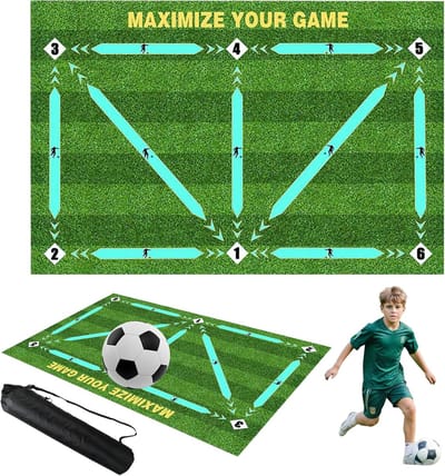 Voetbal Trainingsmat - Antislip Oefenmat voor Balbeheersing, Snelheid en Coördinatie