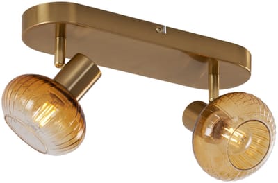 QAZQA teddy - Moderne Plafondspot | Spotje | Opbouwspot - 2 lichts - L 39.5 cm - Goud - Woonkamer | Slaapkamer | Keuken
