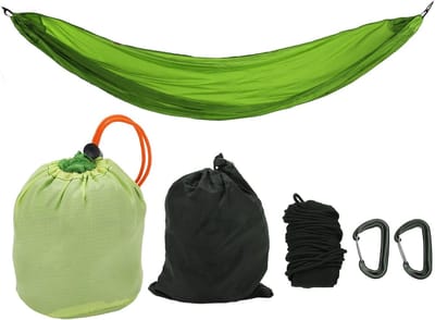 Outdoor Hangmat - Kampeerhangmat Strandhangmat - Ontspannen Buiten - Lichtgewicht Draagbaar - 266 x 140 cm - Grasgroen