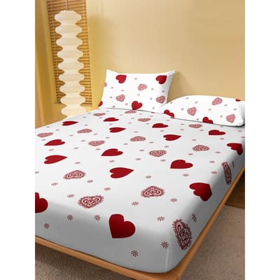 Vier Seizoenen Heren en Dames Eenvoudige Mode Liefde Print Geschuurde Sprei Huis Slaapkamer Hotel 50x135cm beige