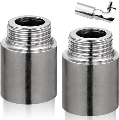Set van 2 Kraanverlengstukken Roestvrij Staal 3/4 Inch x 40 mm voor Verwarming en Installatie
