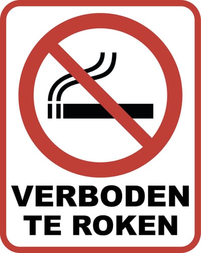 Verboden te roken bord | 20 x 25 cm & 3 mm dik | Dibond