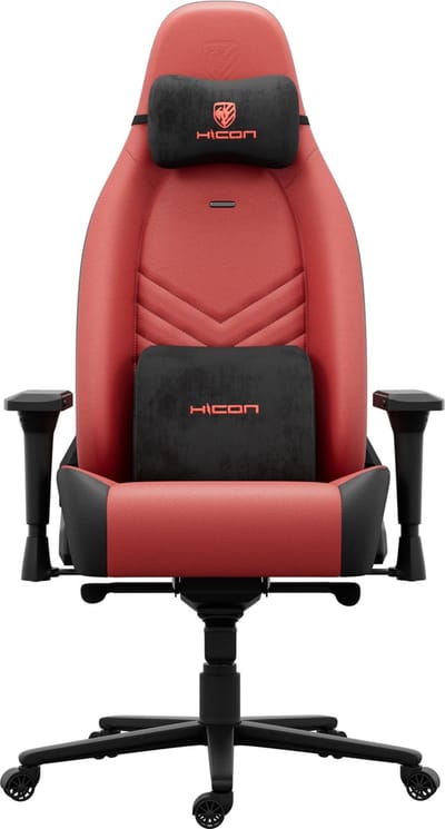 HICON® Premium Gamestoel - 4D Armleuningen - Kunstleer - 150 kg Infinity Maverick - Ergonomische Gamestoel - Rood