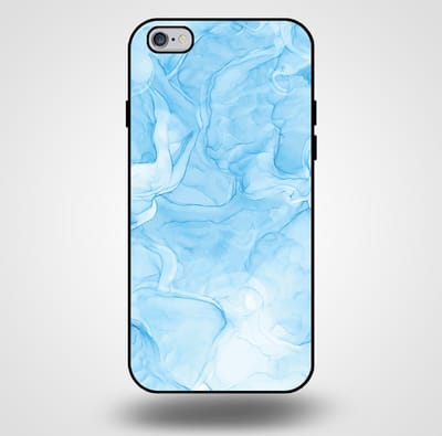 Smartphonica Telefoonhoesje voor iPhone 6/6s met marmer opdruk - TPU backcover case marble design - Lichtblauw geschikt voor iPhone 6/6s
