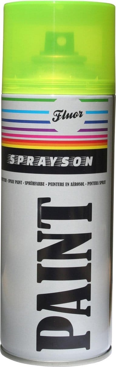 Sprayson Fluor Gele Spuitlak - 400 ml - Voor Diverse Ondergronden