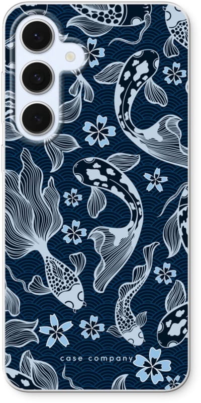 Case Company® - Hoesje geschikt voor Samsung Galaxy S24 FE hoesje - Midnight Koi - Soft Cover Telefoonhoesje - Bescherming aan alle Kanten en Schermrand
