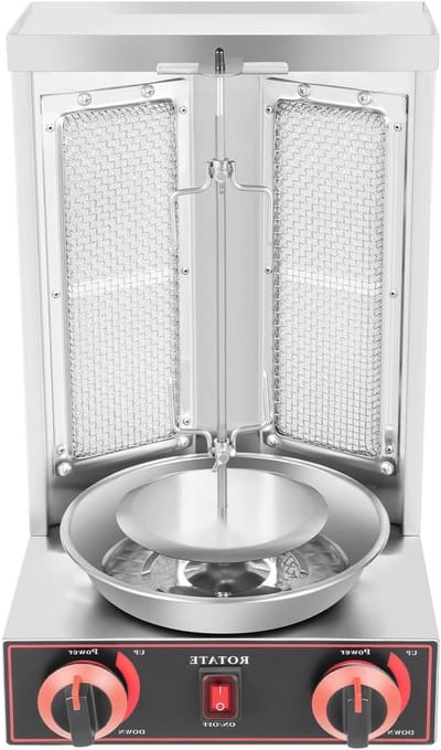 Verticale Grill - Draaiende Grill - Thuis Grillen - Automatische Rotatie - 37H cm - Roestvrij staal
