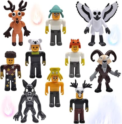 Actiefiguren Set met 10 Stuks uit het Bos, Verzamelbare Figuren voor Kinderen en Volwassenen, Creatieve Bureau Ornamenten van Herten, Uilen en Rams