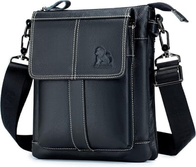 Leren Schoudertas Heren Crossbody Handtas Verstelbare Band