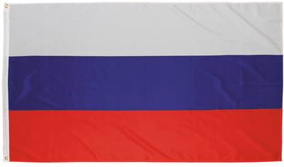 Vlag Rusland - Polyester - 90 x 150 Centimeter - Verstevigingsband - Metalen Ringen
