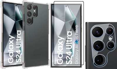 Hoesje geschikt voor Samsung Galaxy S24 Ultra - Screenprotector PET & Camera - Shockproof Transparant
