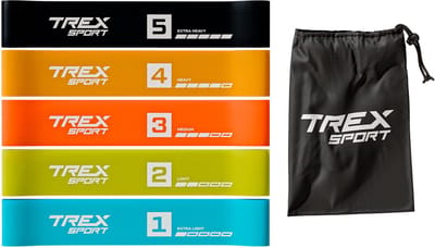 Trex Sport TX-065RBV - Mini Bands - Neon - 5 stuks - 600×50 mm - Weerstand 1-18 kg