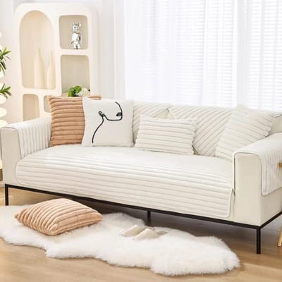 Nieuwe Pluche Sofaovertrek met Konijn voor Woonkamer Winter Warm Verdikken Sofa Mat Bankhoezen Antislip Strip Kinderen Huisdieren Sofa Handdoek A 70x70cm 1pc