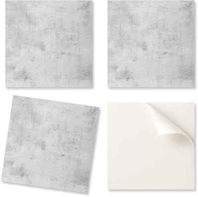 Decoratieve zelfklevende wandtegels voor de woonkamer met ruwe betontextuur, 20x20x20 cm
