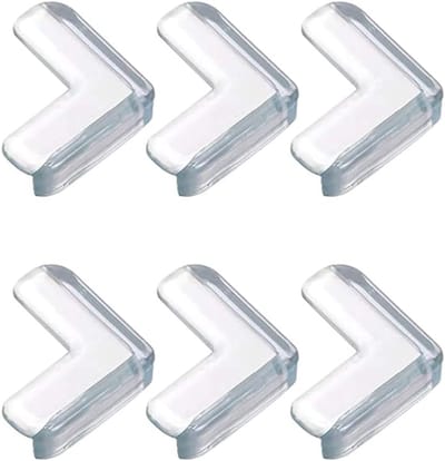 Famanu - 6 stuks Transparante randbeschermers met dubbelzijdige tape, vooraf geïnstalleerd, veiligheidset