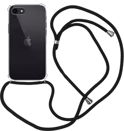 Hoes - Geschikt voor Apple iPhone 7 - Met Koord - Shock Proof - Siliconen Case - Back Cover - Telefoonkoord - Telefoon Hoesje Shockproof - Telefoonketting - Transparant